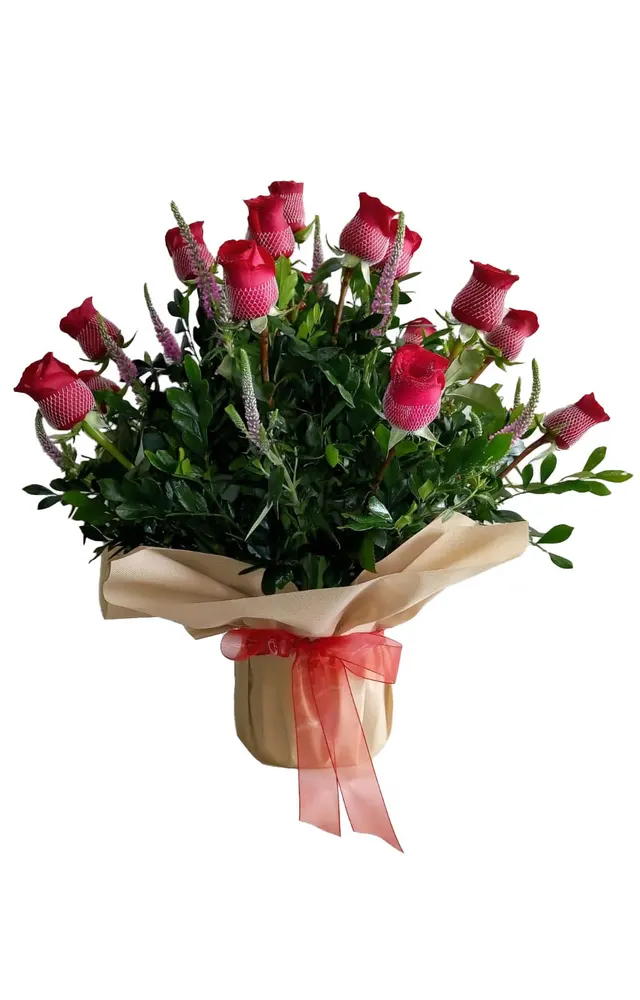 BASE EN TELA CON 18 ROSAS
