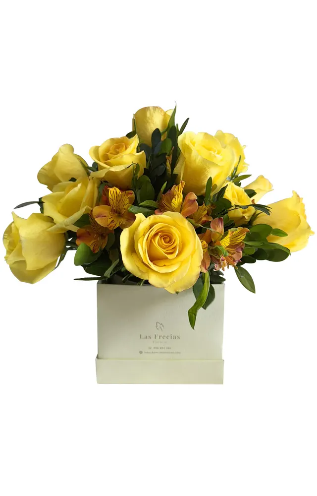 BOX DE 12 ROSAS AMARILLAS