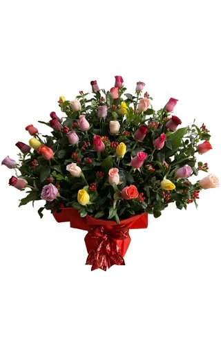 PRIMAVERA DE 36 ROSAS EN COPON