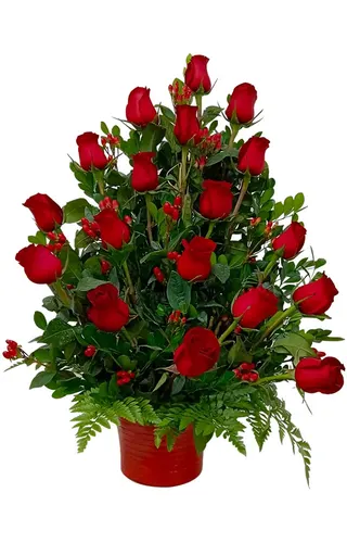 ARREGLO DE 18 ROSAS ROJAS