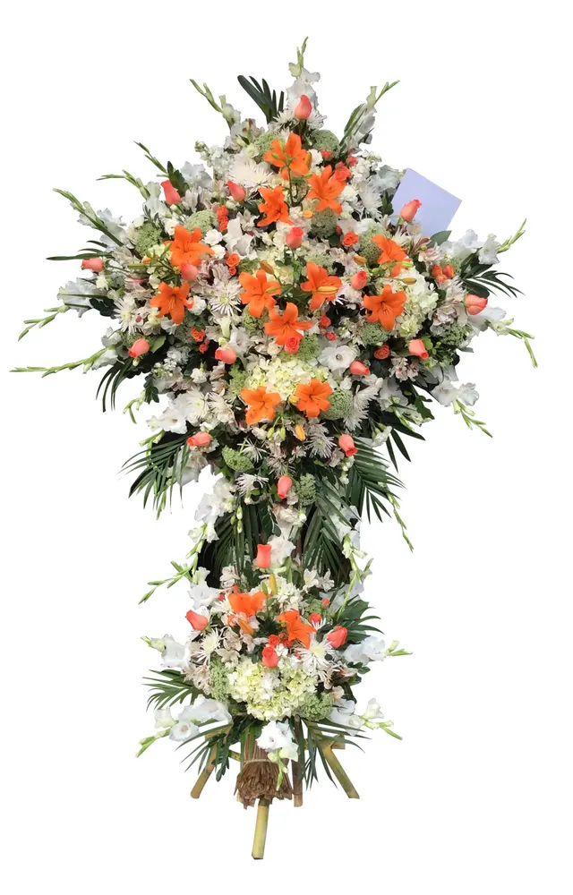 CRUZ DE DEFUNCIÓN BLANCO Y COLOR