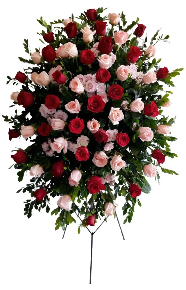 LAGRIMA EN PARANTE CON ROSAS ROJAS Y ROSADAS