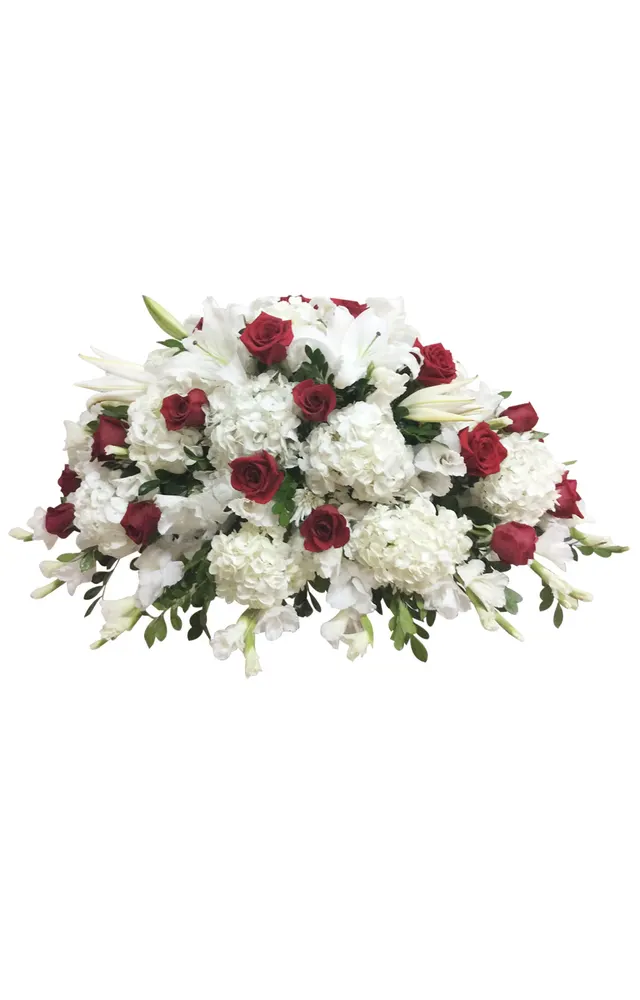 MANTO DE DEFUNCIÓN BLANCO Y ROSAS DE COLOR