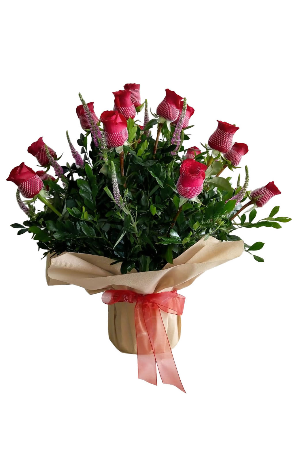 BASE EN TELA CON 18 ROSAS