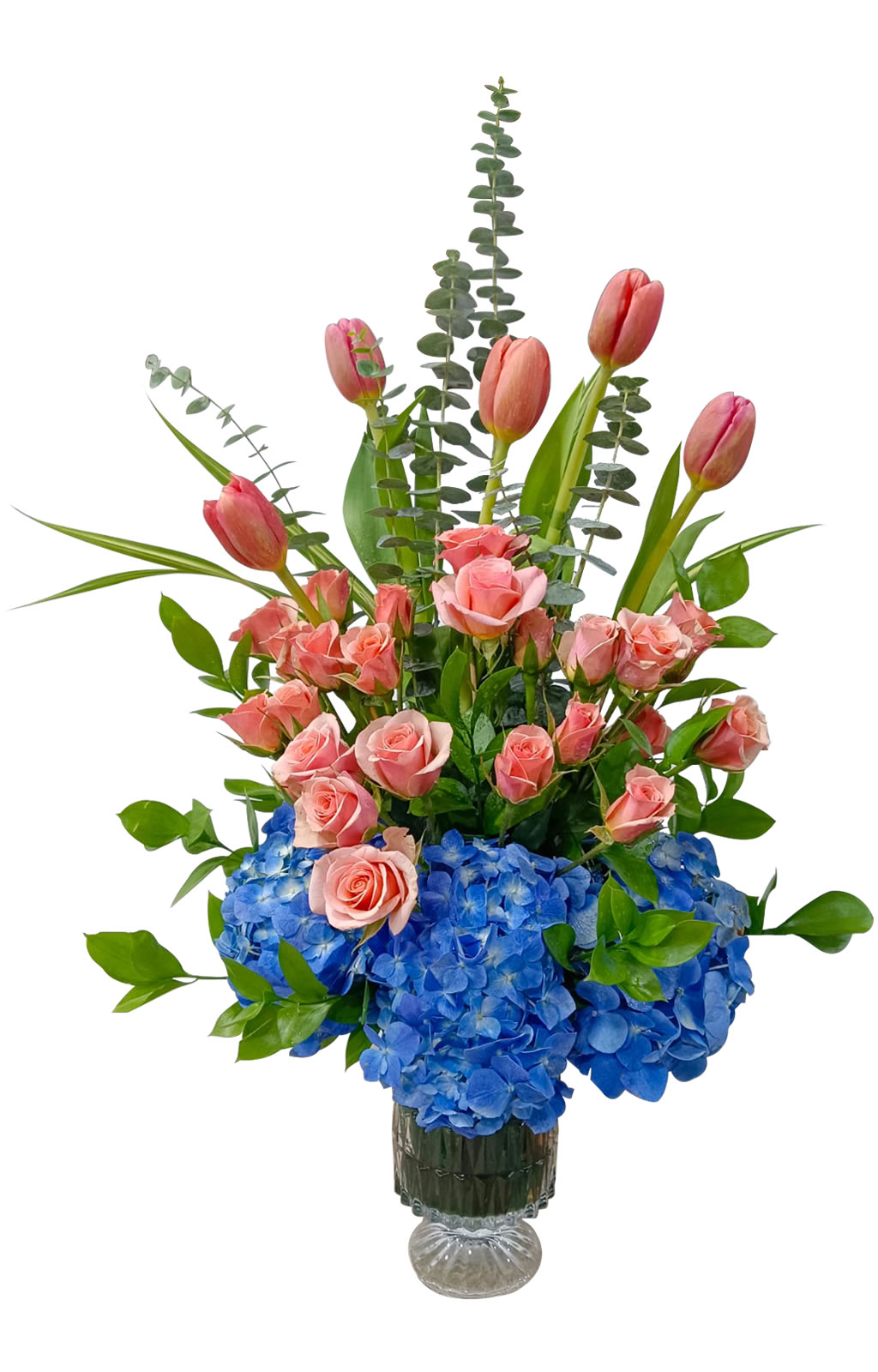 ARREGLO DE MINI ROSAS Y TULIPANES