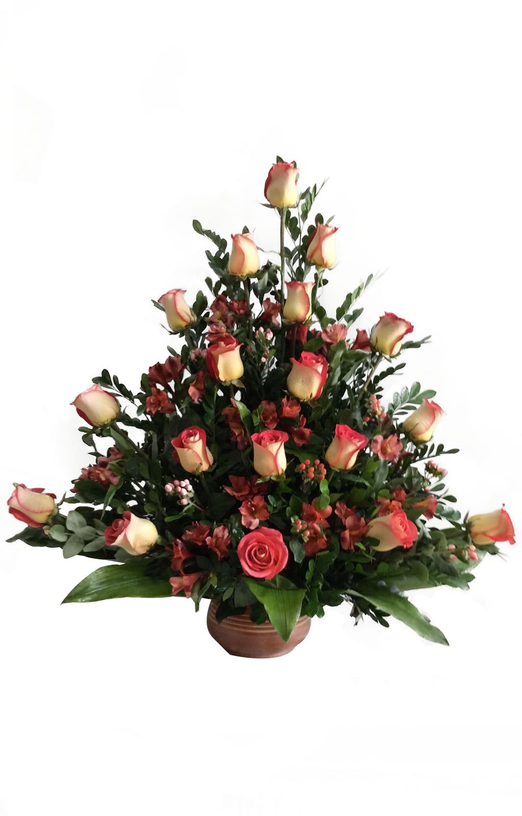 ARREGLO DE 18 ROSAS Y ASTROMELIAS