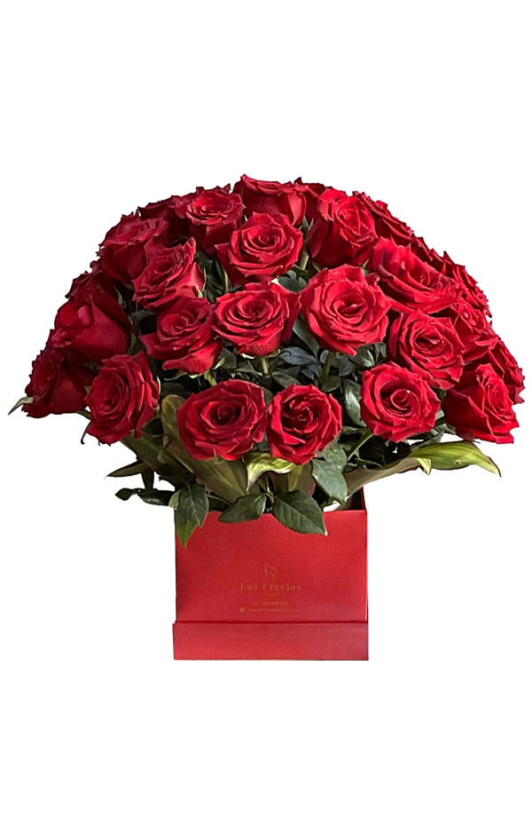CAJA DE 36 ROSAS ROJAS