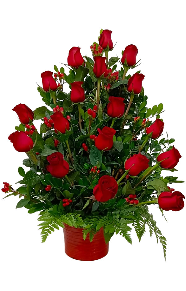 ARREGLO DE 18 ROSAS ROJAS