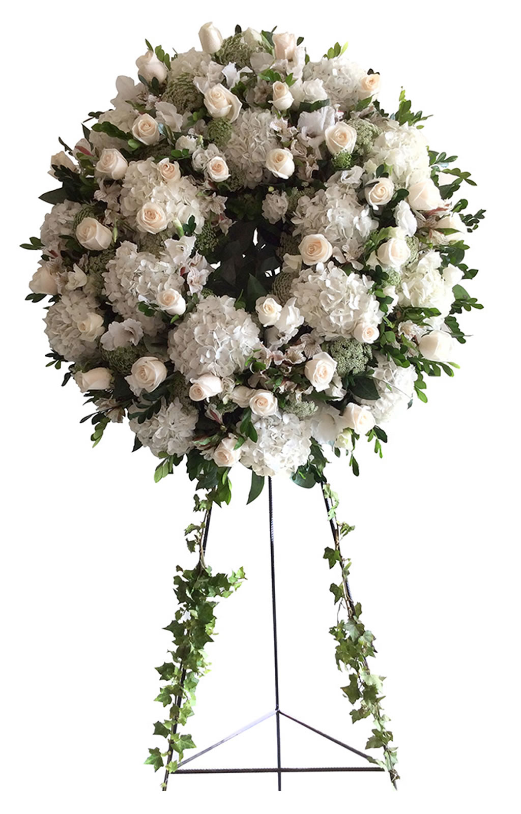 CORONA DE DEFUNCIÓN EN TONOS BLANCOS