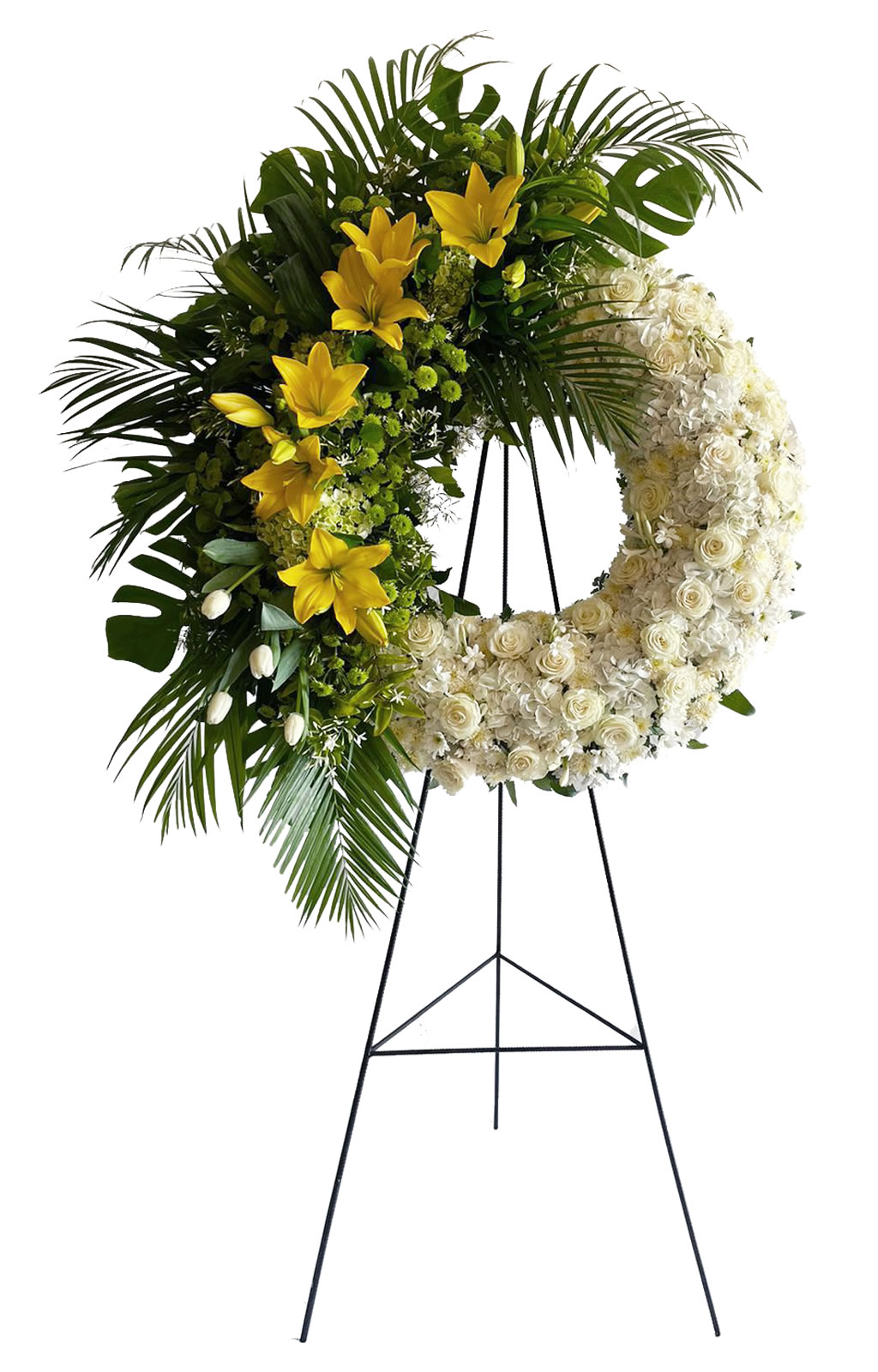 CORONA DE DEFUNCIÓN CON 4 TULIPANES