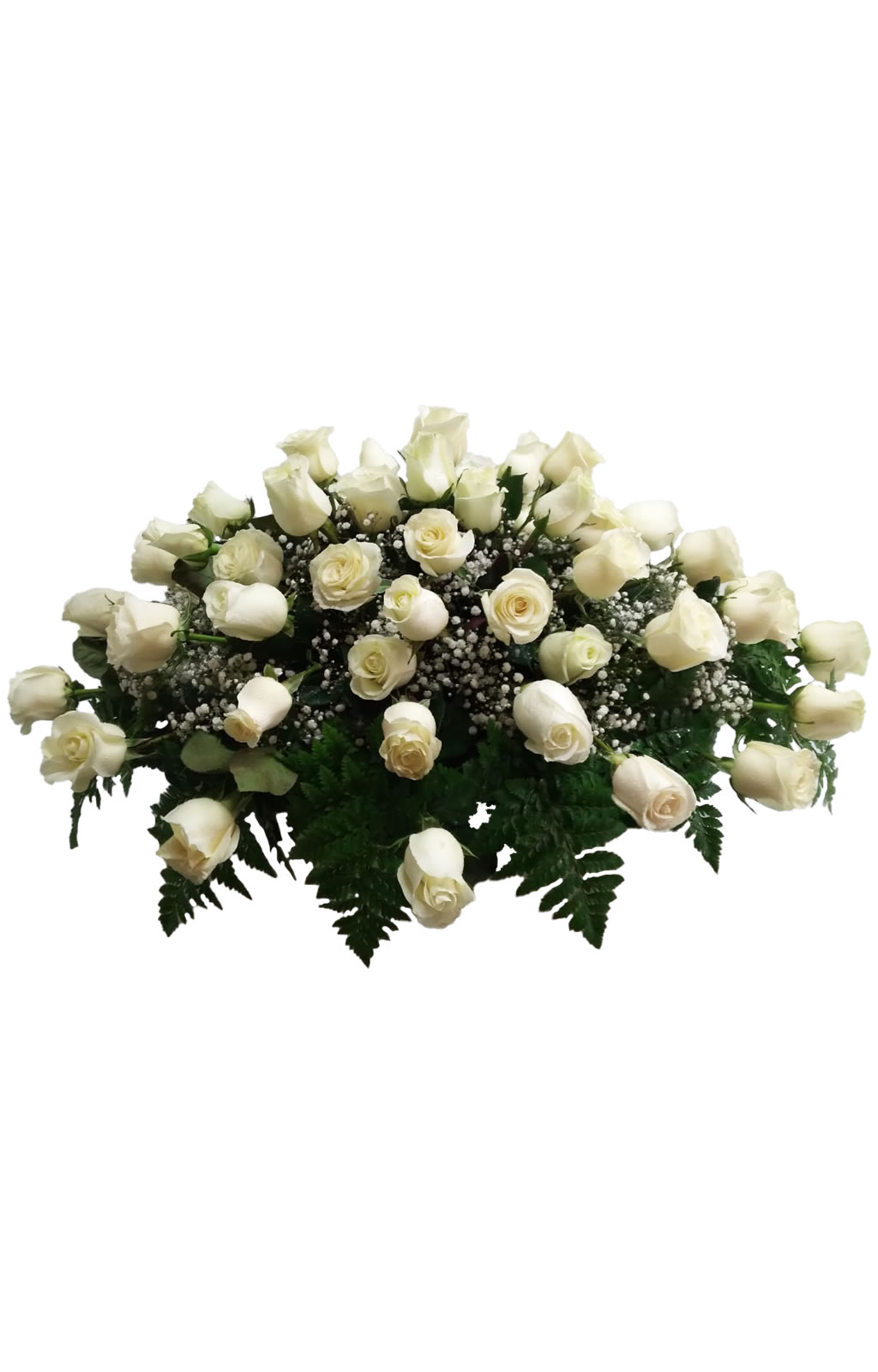MANTO DE DEFUNCIÓN CON ROSAS BLANCAS