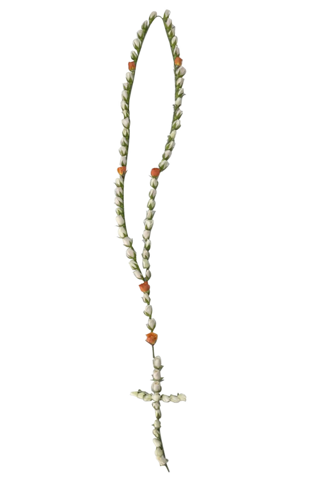 ROSARIO DE DEFUNCIÓN DE ROSAS BLANCAS Y ROSAS DE COLOR