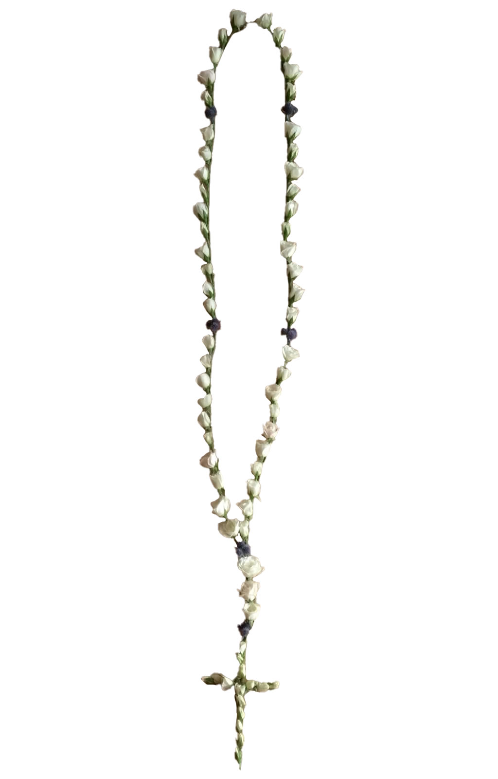 ROSARIO DE DEFUNCIÓN DE ROSAS EN TONOS BLANCOS