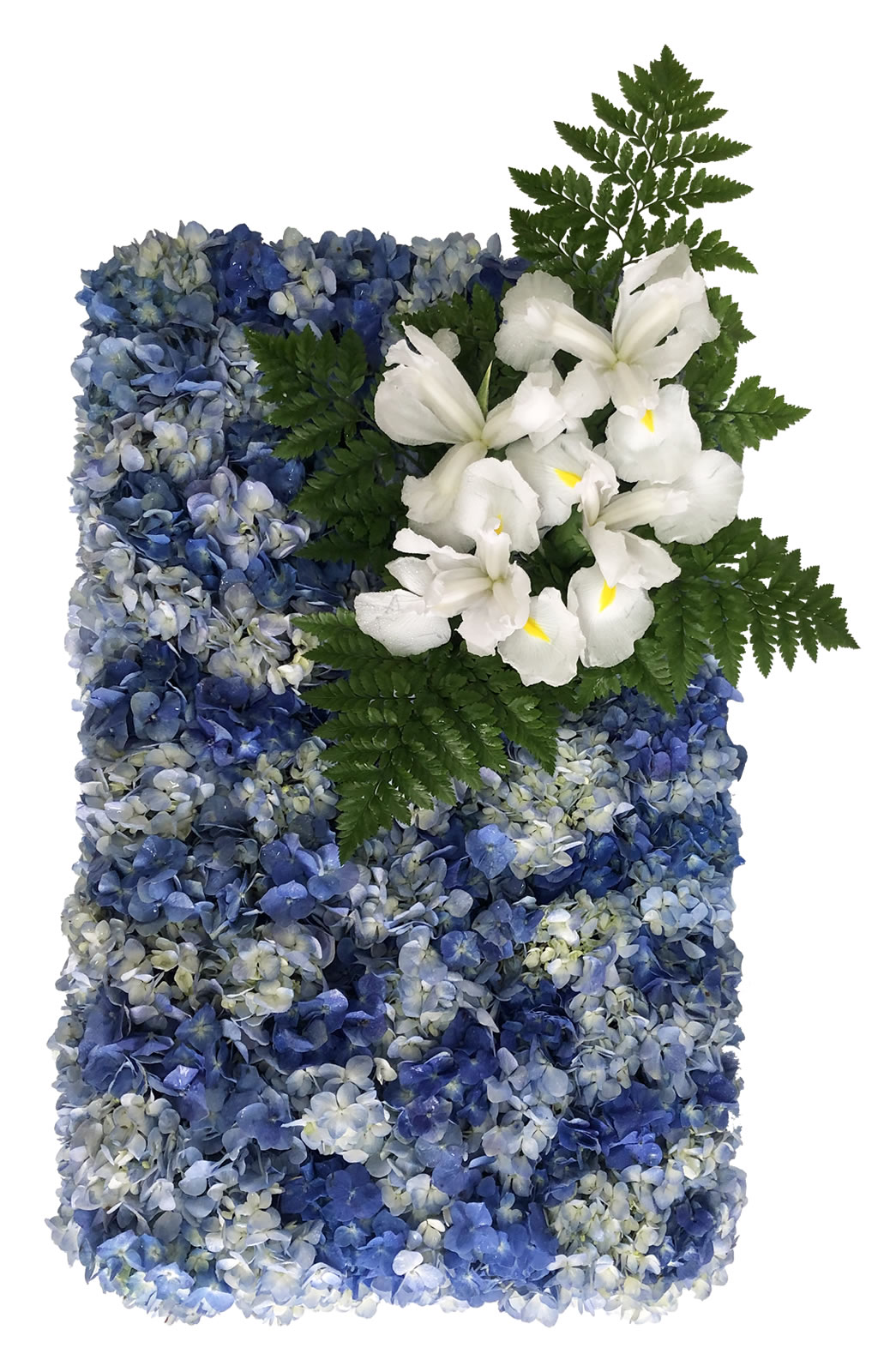 ALMOHADA DE DEFUNCIÓN EN TONOS AZULES 60 CM X 40 CM