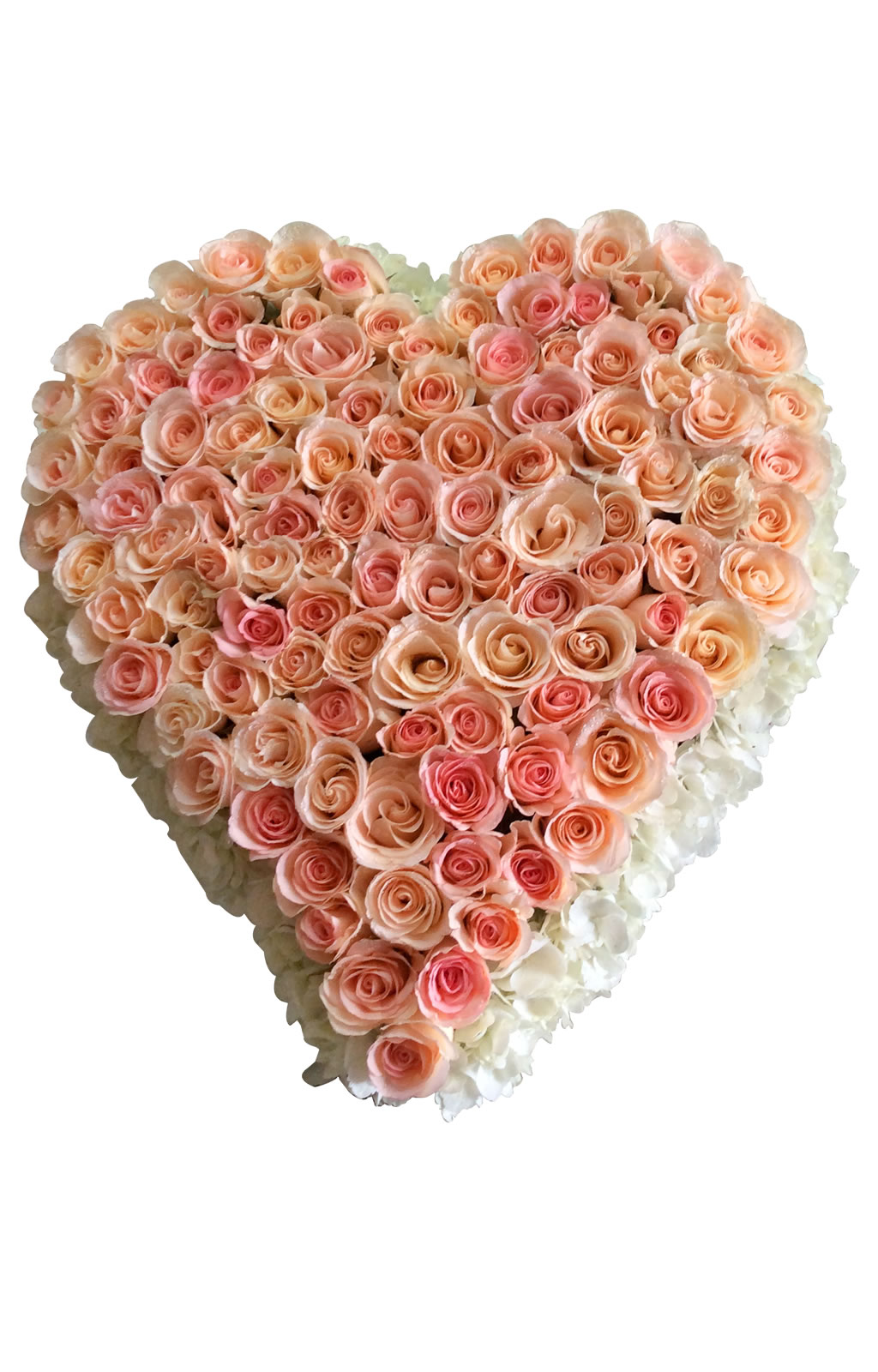 ALMOHADA DE DEFUNCIÓN CORAZÓN DE ROSAS 60 CM X 60 CM