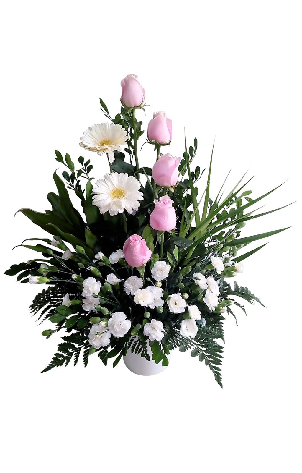 ARREGLO DE GERBERAS, ROSAS Y CLAVELES