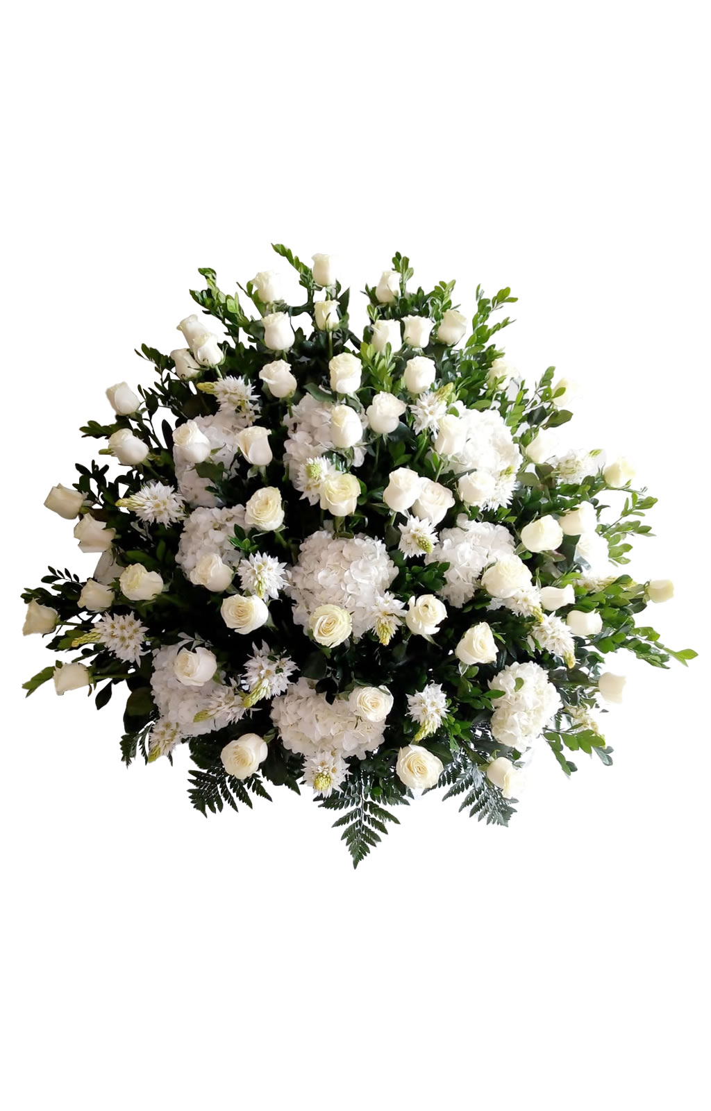 ARREGLO DE HORTENSIAS Y ROSAS