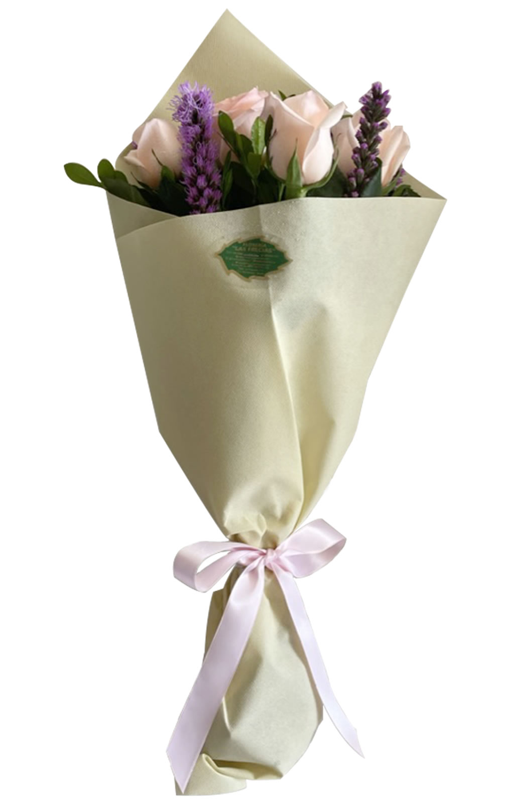 RAMO DE 6 ROSAS CON LIATRE