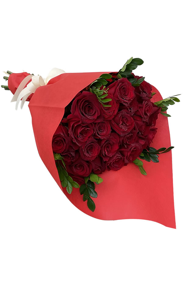 RAMO DE 24 ROSAS CON FOLLAJE